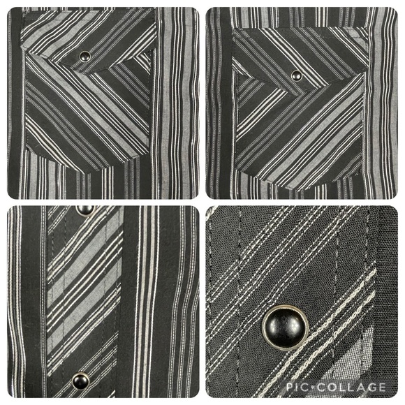 Wrangler Black Pearl Snap Striped Western Rodeo Cowboy Stylish Shirt - Sz 2XL - Picture 4 of 15